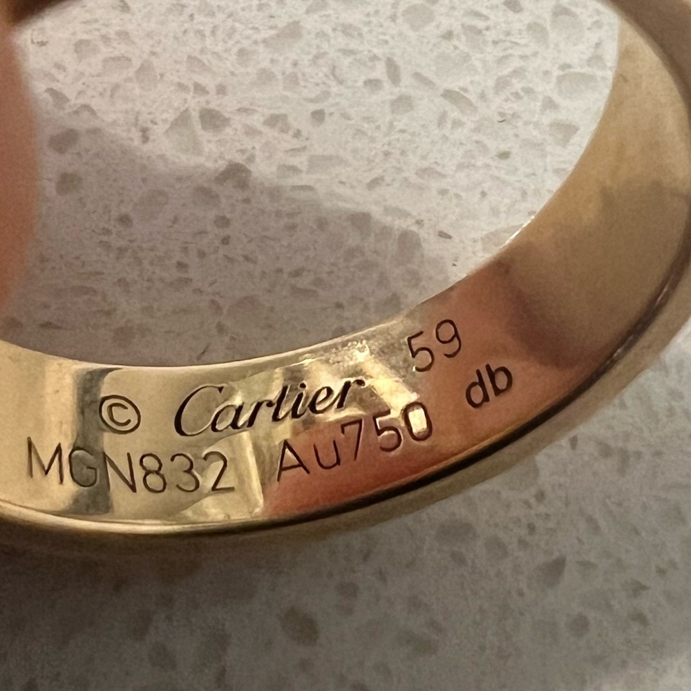 Cartier Yellow Gold love classic Band ring 59 - Picture 2 of 16